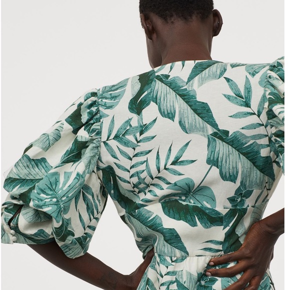 NWT Johanna Ortiz for H&M Natural White Leaf Dress - Picture 9 of 13